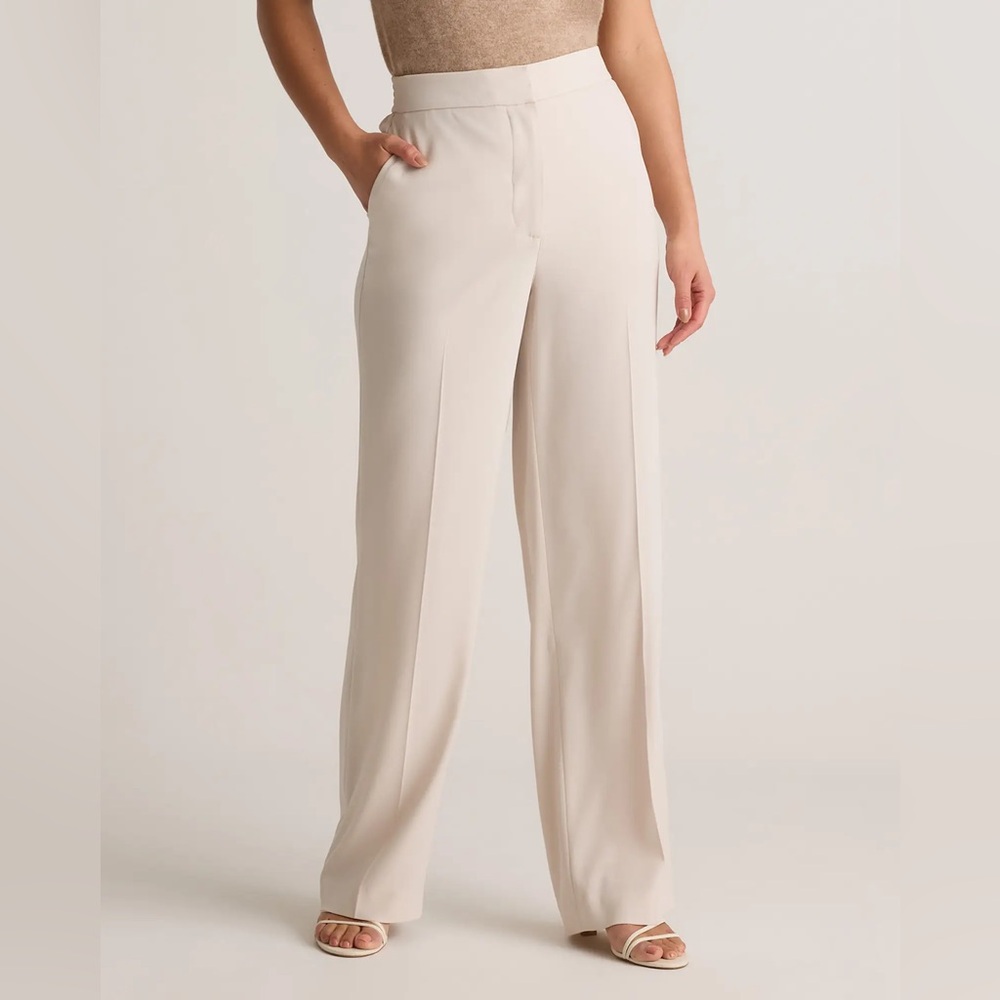 SPANX Cream Wide-Leg Trousers